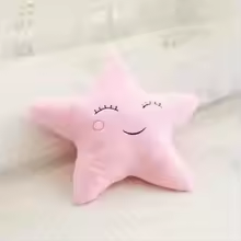 Happy Pink Star Pillow Plush