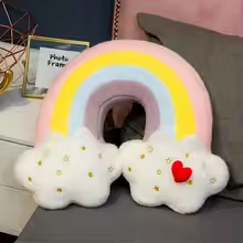 Cute Rainbow Cloud Pillow