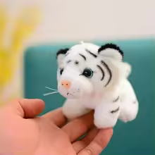Small White Tiger Keychain Plush