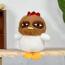 Coconut Head Chicken Keychain
