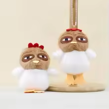 Coconut Head Chicken Keychain
