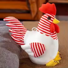 Soft Red Stripes Chicken Plush