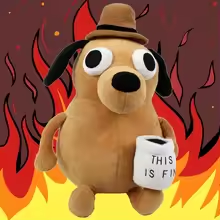 This Is Fine Coffee Dog Plush