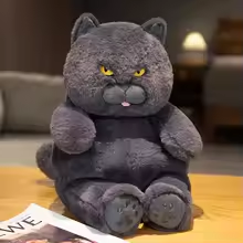 Fat Angry Black Cat Plush