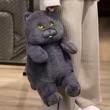 Fat Angry Black Cat Plush