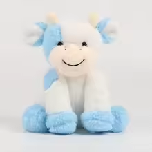 Fluffy Happy Blue Cow Plush