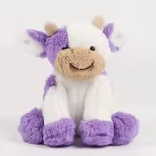 Fluffy Happy Purple Cow Plush