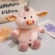 Cute Pink Ranch Cow Plush