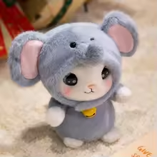 Kawaii Fluffy Cat Elephant Plush