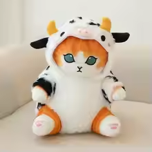 Cute Orange Cat Cow Plush