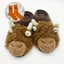 Fuzzy Highland Cow Slippers & Socks