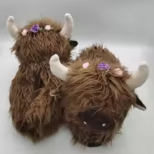 Brown Highland Cow Slippers & Socks