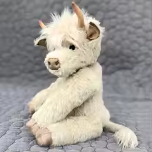 White Lifelike Highland Cow Plush
