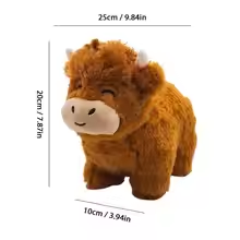 Cute Fuzzy Highland Cow Plush