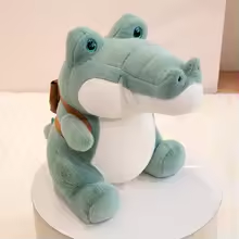 Blue Fuzzy Alligator With Bag Plush
