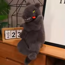 Fluffy Angry Grey Wolf Plush