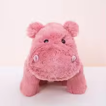 Fluffy Pink Hippo Plush