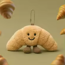 Fluffy Croissant Keychain Plush