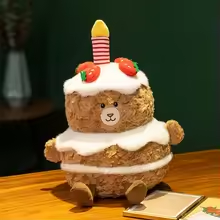 Teddy Bear Strawberry Cake Plush