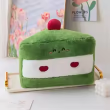 Matcha Cherry Cake Slice Plush