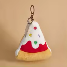 Fluffy Pizza Keychain Plush