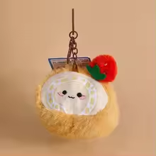 Fluffy Swiss Roll Keychain Plush
