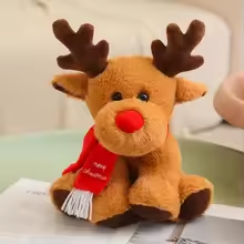 Cute Deer Merry Christmas Scarf Plush