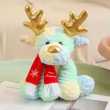 Fluffy Blue Christmas Deer  Plush