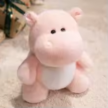 Pink Fluffy Hippo Plush