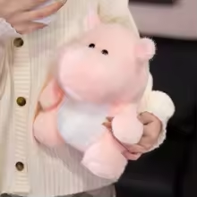 Pink Fluffy Hippo Plush