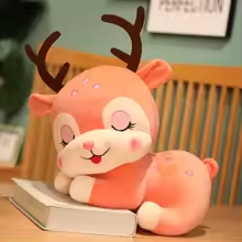 Sleepy Pink Deer Plush