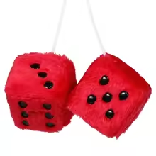 Red Fluffy Car Dices Plush