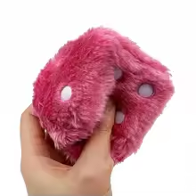 Pink Fluffy Car Dices Plush