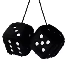 Black Fluffy Car Dices Plush