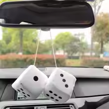 Squishy White Car Dice Plush