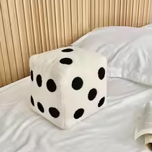 Big Fluffy White Dice Plush