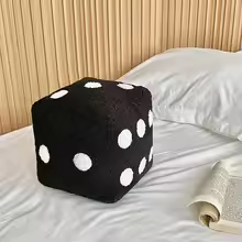 Big Fluffy Black Dice Plush