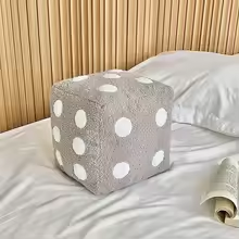 Big Fluffy Grey Dice Plush