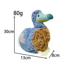 Blue Fluffy Dodo Bird Plush