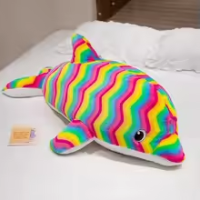 Colorful Stripes Dolphin Plush