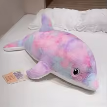 Fluffy Colorful Dolphin Plush