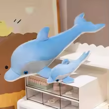 Cute Baby With Mother Dolphin Plush