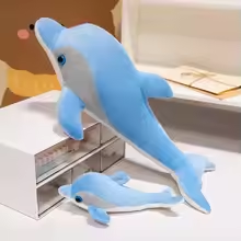 Cute Baby With Mother Dolphin Plush