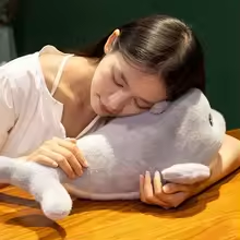 Fluffy Happy Grey Dolphin Plush