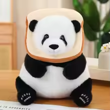 Bread Head Fluffy Panda Plush