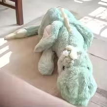 Big Light Green Fluffy Dragon Plush
