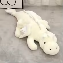 Big White Fluffy Dragon Plush