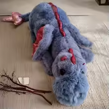 Big Blue Fluffy Dragon Plush
