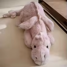 Big Light Pink Fluffy Dragon Plush