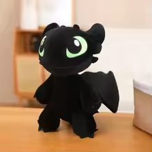 Kawaii Standing Black Dragon Plush